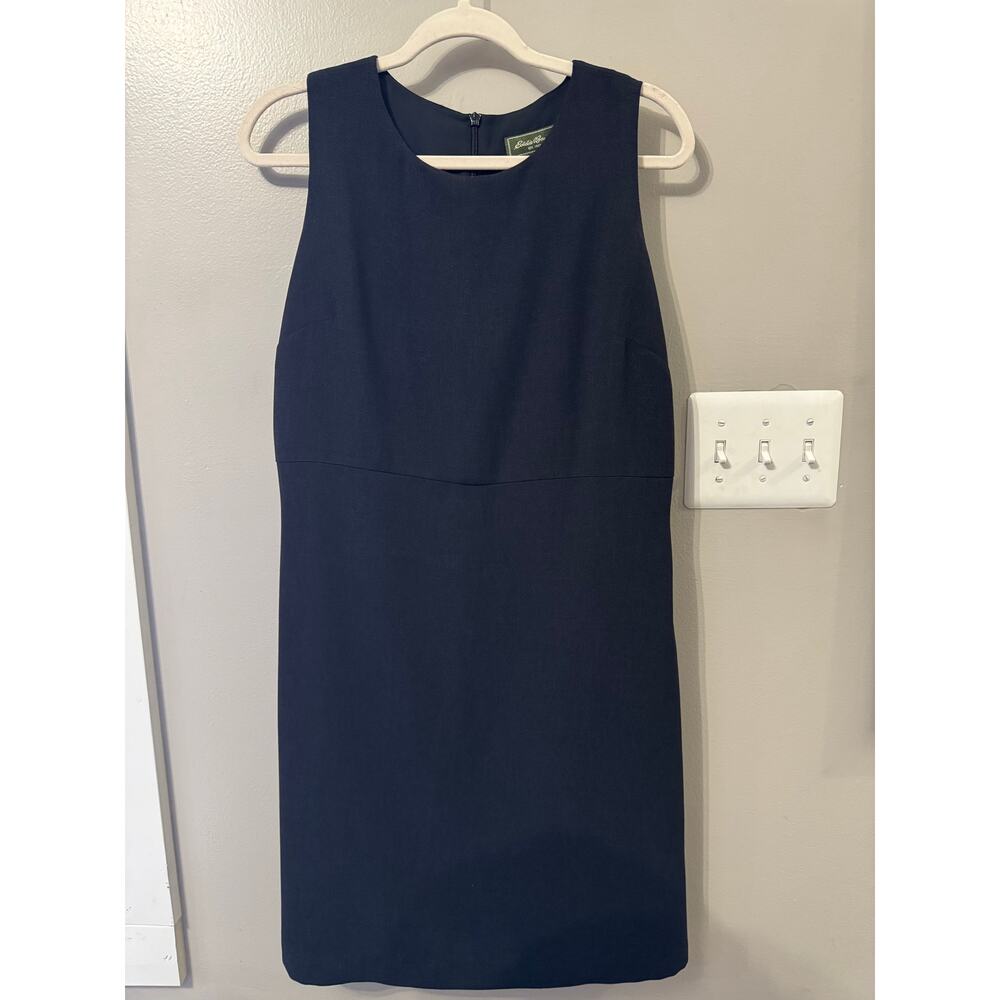 Eddie Bauer Women S10 Little Black Dress Sleeveless Lined Maxi Sheath Split Hem